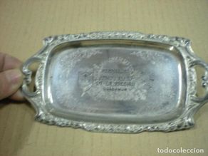 Antiques: BANDEJA HERMANDAD SANTISIMO CRISTO DE LA PIEDAD, GUADAMUR, MEDIDAS 17X9CM